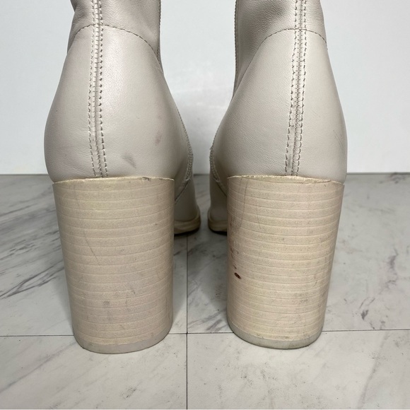 Steve Madden Cate White Leather Heeled Bootie 11M - Picture 4 of 14